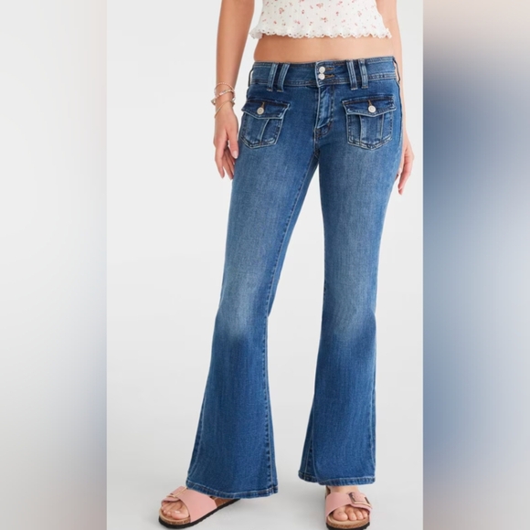 Aeropostale Blue Low Rise Wide Leg Women's Jeans Size 4R NWOT - Picture 1 of 11
